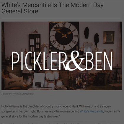 White's Mercantile is mentioned in Pickler & Ben